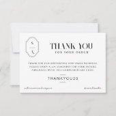 Merci pour votre commande Monogramme personnalisé (Devant)