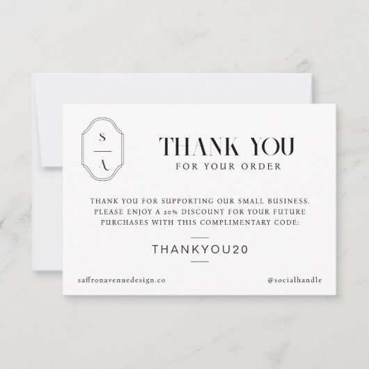 Merci pour votre commande Monogramme personnalisé (Devant)