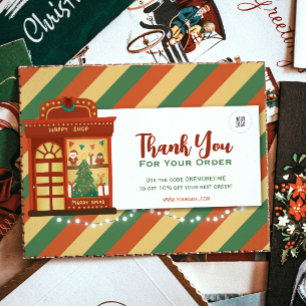 Merci pour votre commande Retro Christmas Card
