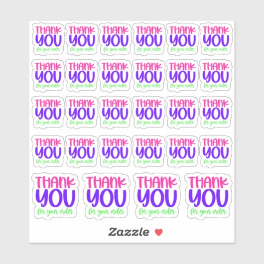 Merci Pour Votre Commande - Sticker Vinyl (Feuille)