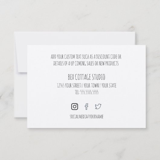 Merci pour votre commande sur papier Kraft (Dos)