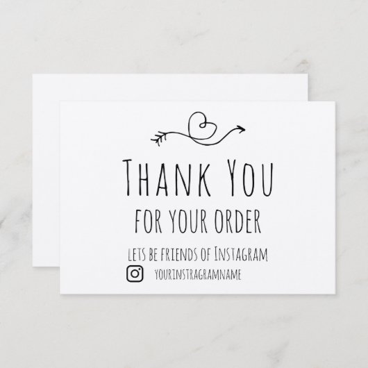 Merci pour votre commande sur papier Kraft (Devant / Derrière)