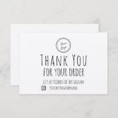 Merci Pour Votre Commande | Votre logo | Papier Kr (Devant / Derrière)