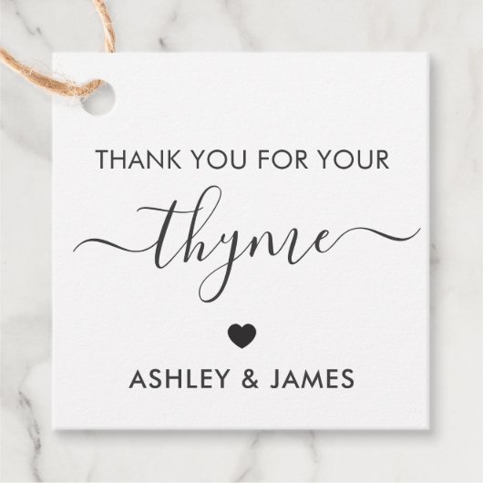 Merci pour votre étiquette cadeau Thyme, Herbe (Devant)