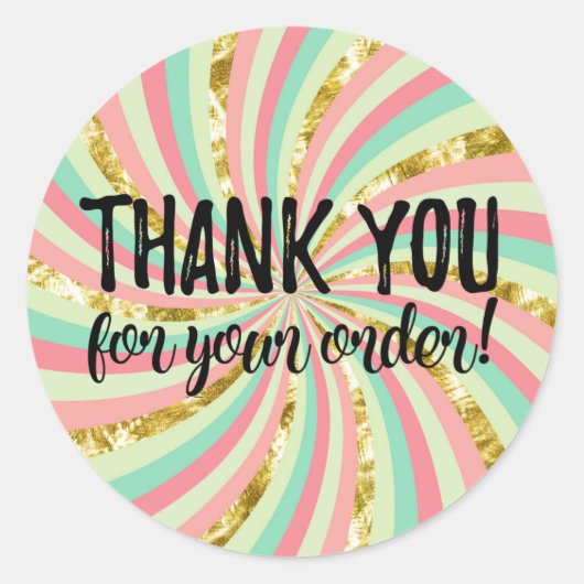 Merci pour votre étiquette de commande (Devant)