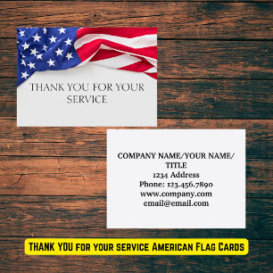 MERCI pour votre service American Flag Cards
