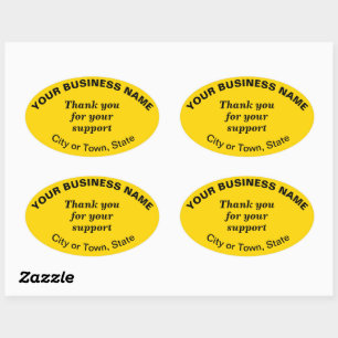 Merci pour votre support sur Sticker ovale Jaune