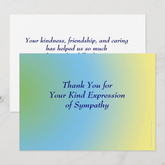 Merci pour votre Sympathie, Pastel Blue Yellow (Devant / Derrière)