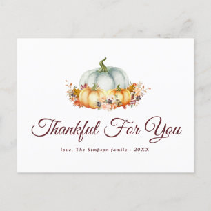 Merci pour vous carte postale de fête de grâce