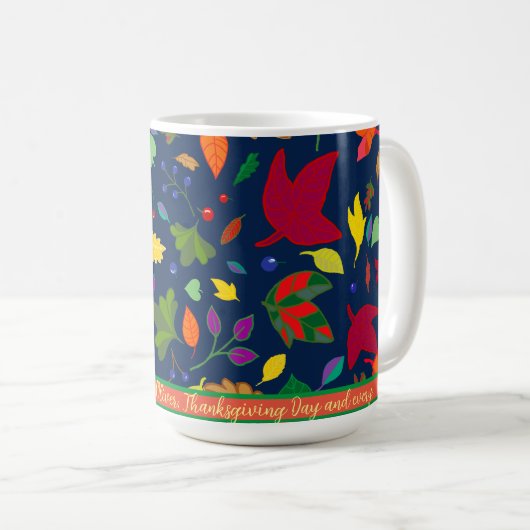Merci pour vous Custom Modern Falling Feuille Mug (Devant droit)