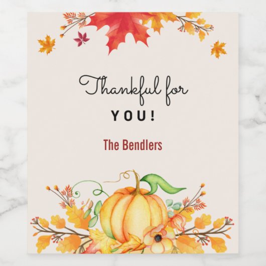 Merci pour vous Étiquette de vin (Étiquettes simples)