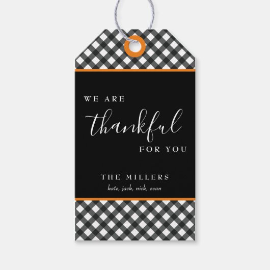 Merci pour vous Thanksgiving Gift Tag Étiquette ca (Devant)