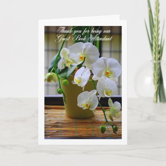 Merci Préposé au Livre d'Or Orchidées Blanches (Devant)