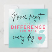 Merci principal, Merci carte d'enseignant (Devant)