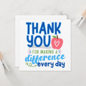 Merci principal, Merci carte d'enseignant (Devant/Arrière en situation)