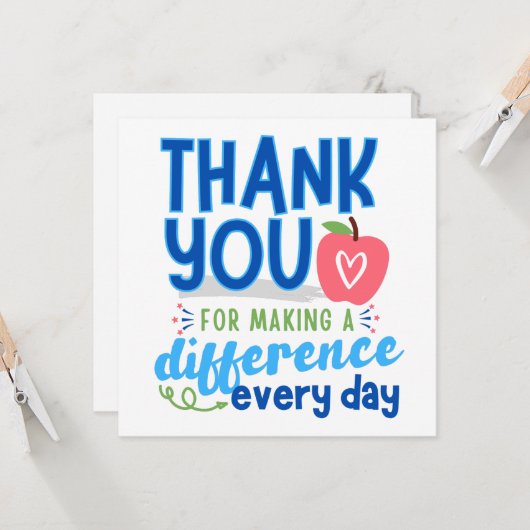 Merci principal, Merci carte d'enseignant (Devant/Arrière en situation)