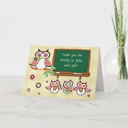 Merci, professeur. Carte Cute Owls (Devant)