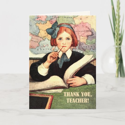 Merci, professeur. Carte personnalisée Art vintage (Devant)