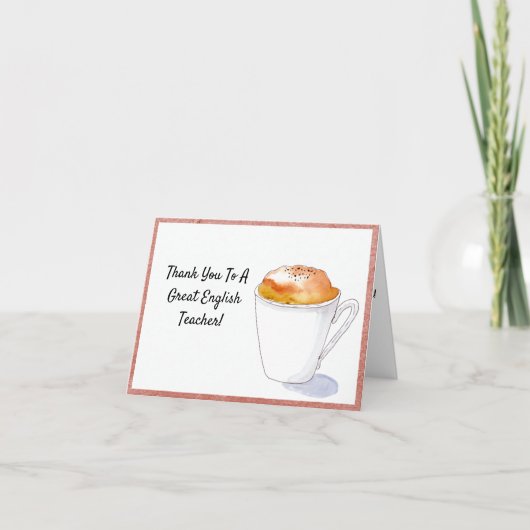 Merci Professeur d'Anglais Aquarelle Cappuccino (Devant)