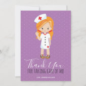 Merci Purple Script Ginger Cartoon Nurse (Devant)