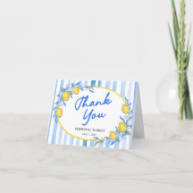Merci rayé de citron et de bleu 