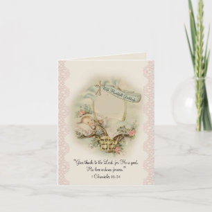 Merci religieux du Baby shower Vintage