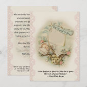 Merci religieux du Baby shower Vintage (Devant / Derrière)