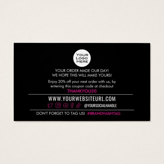 Merci ! Remise client moderne décontractée Inserti (Dos)