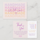 Merci rétro moderne Petit Carte de visite (Devant / Derrière)