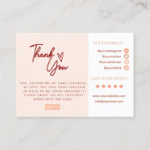 Merci rétro moderne Petit Carte de visite (Dos)