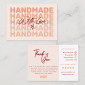 Merci rétro moderne Petit Carte de visite (Devant / Derrière)