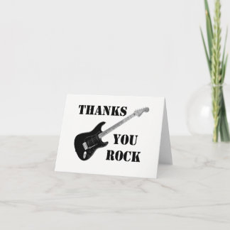 Merci Rock Black&whiteThank You Note card