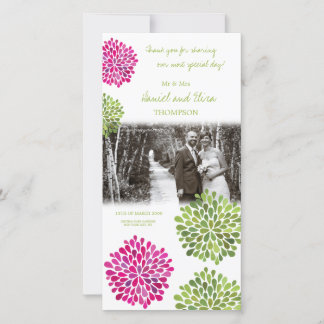 Merci rose chaud et fleurs vertes Photo Mariage