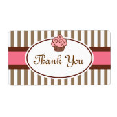 Merci rose Cupcake Étiquette (Devant)