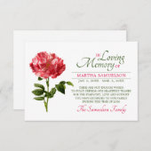 MERCI ROSE de cru rouge floral funèbre de (Devant / Derrière)