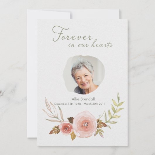 Merci rose de guirlande d'aquarelle de sympathie (Devant)