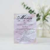 Merci rose de menu de dîner de mariage de lavande (Debout devant)