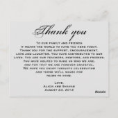 Merci rose de menu de dîner de mariage de lavande (Dos)