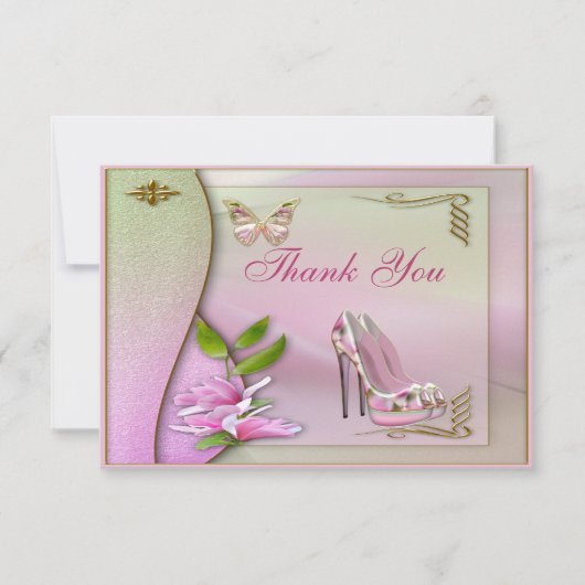 Merci rose de papillon de magnolia de chaussures (Devant)