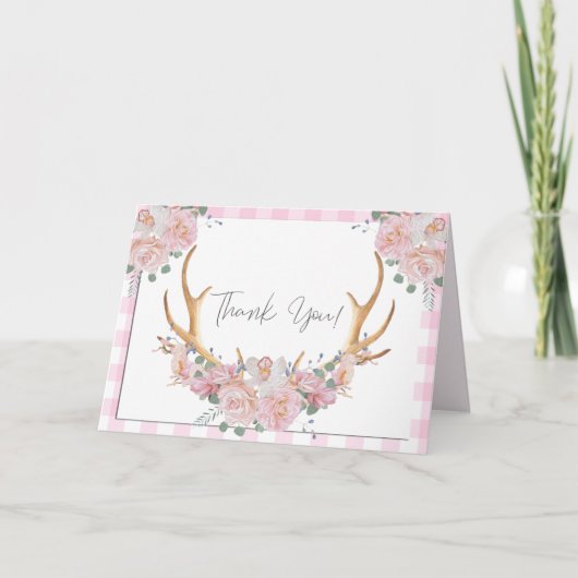 Merci | Rose En vichy BOHO Floral Antlers (Devant)