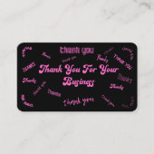 Merci rose et noir Insertion/ Carte de visite (Devant)