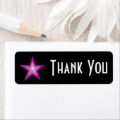 Merci rose étiquette petit noir (En situation)