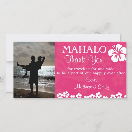 Merci rose Fleurs de plage Carte photo (Devant)