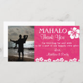 Merci rose Fleurs de plage Carte photo (Devant / Derrière)