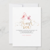 Merci rose Floral Anniversaire Carte photo (Dos)