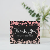 Merci rose moderne élégant mariage carte postale (Debout devant)