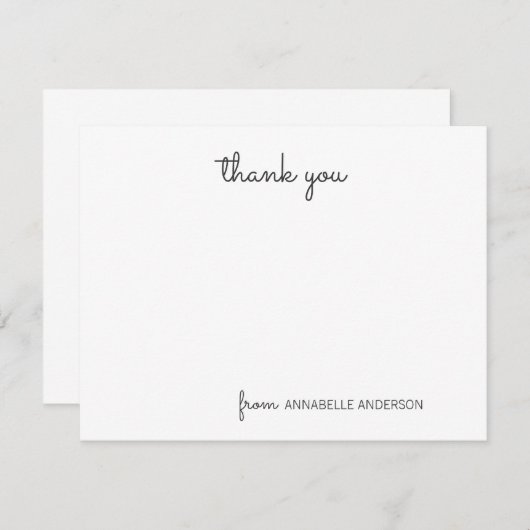 Merci rose mou simple Script Carte pour notes pers (Devant / Derrière)