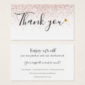 Merci rose Parties scintillant Pour La Remise Shop (Devant & derrière)