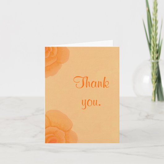 Merci, Roses orange fané, cartes de remerciement d (Devant)