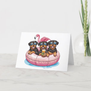 Merci Rottweiler Chiens Flamant rose Tube de pisci